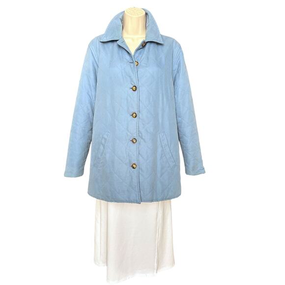 Orvis Quilted Button Front Jacket Size S, Light Blue - Picture 2 of 11